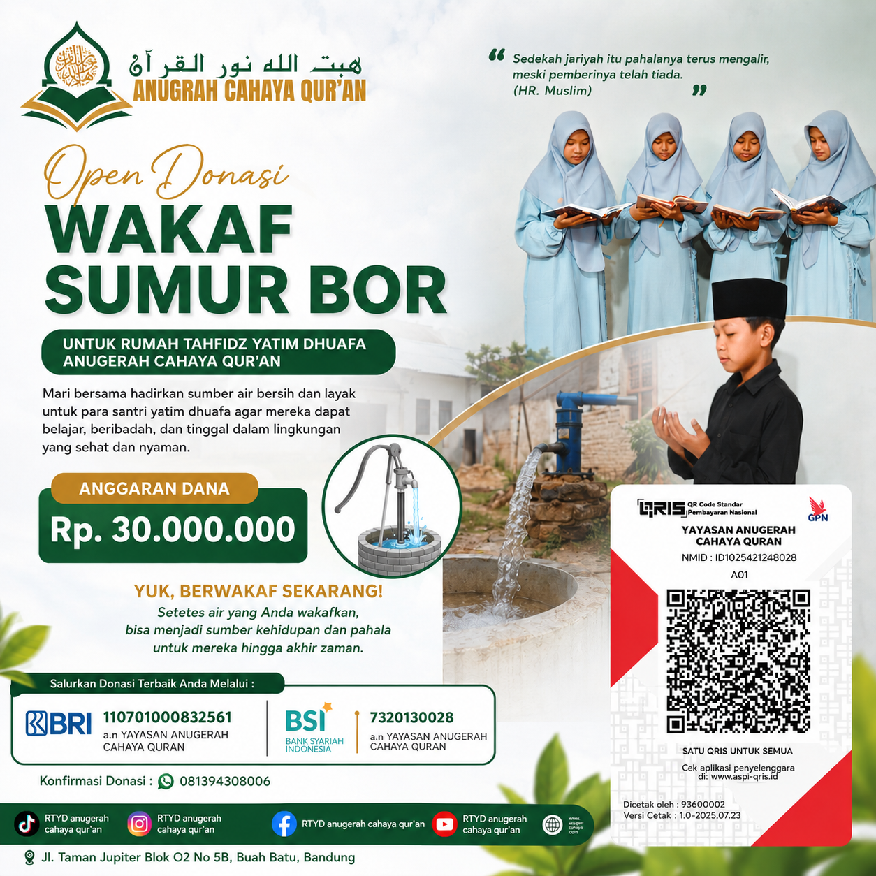 Mengalirkan Air, Mengalirkan Pahala Abadi