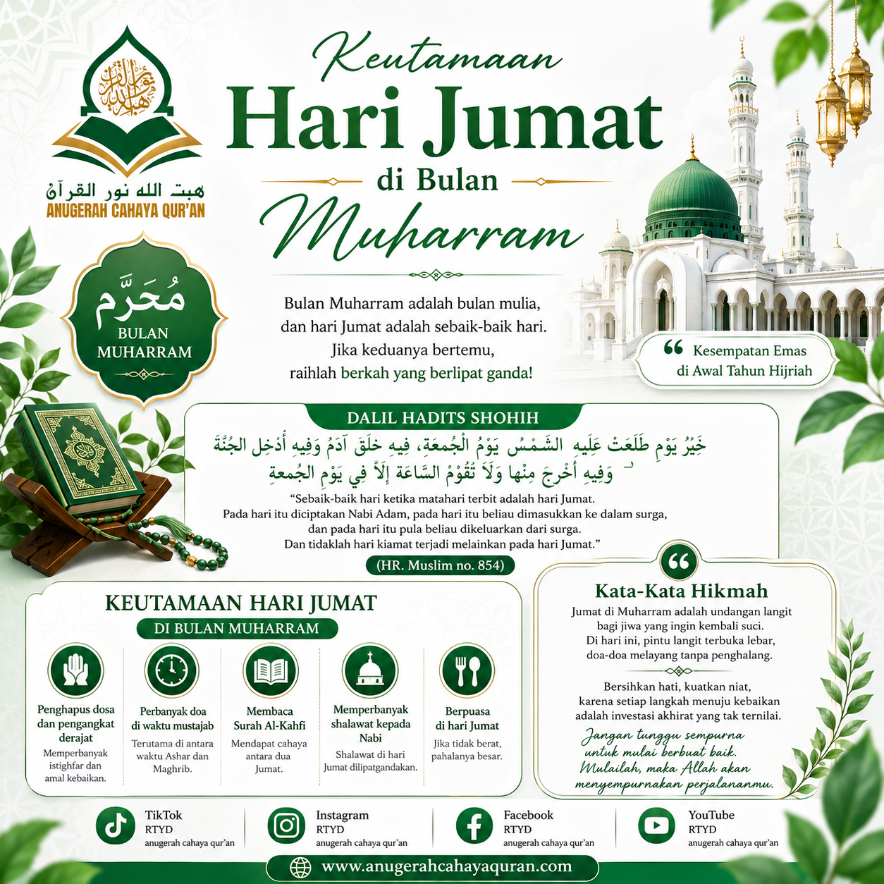 Jumat Mulia di Bulan Muharram: Saat Terbaik Menjemput Ampunan, Memperbanyak Amal, dan Mendekat kepada Allah